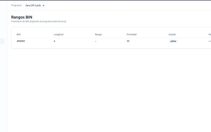 Network Switch & BIN Issuer API · 12